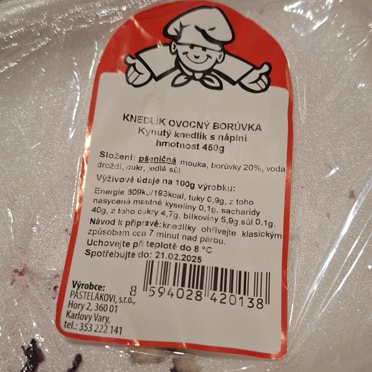 Fotografie - Knedlík ovocný borůvka Pastelákovi