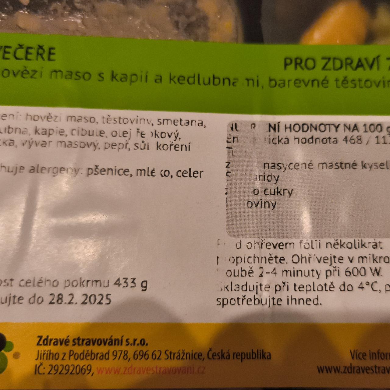 Fotografie - Hovězí maso s kapií a kedlubnami, barevné těstoviny Zdravé stravování