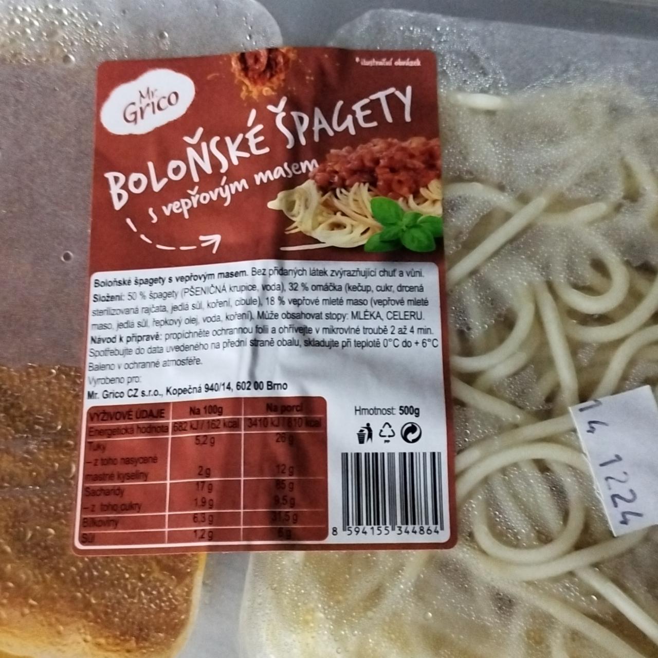 Fotografie - Mr. Boloňské špagety s vepřovým masem Mr.Grico