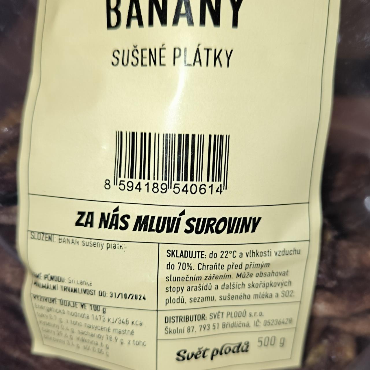 Fotografie - Banány sušené plátky Svět plodů