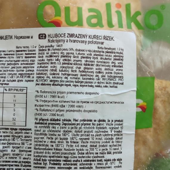 Fotografie - Hluboce zmrazený kuřecí řízek Qualiko
