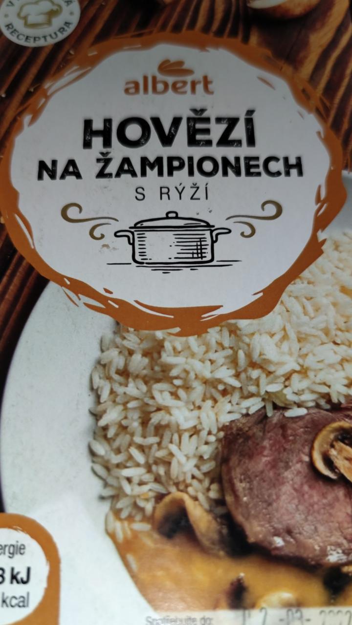 Fotografie - hovězí na žampionech s rýží Albert