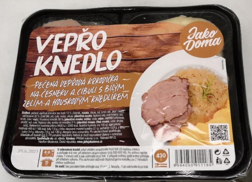 Fotografie - Vepřo Knedlo pečená krkovička na česneku a cibulí s bílým zelím a houskovým knedlíkem Jako doma