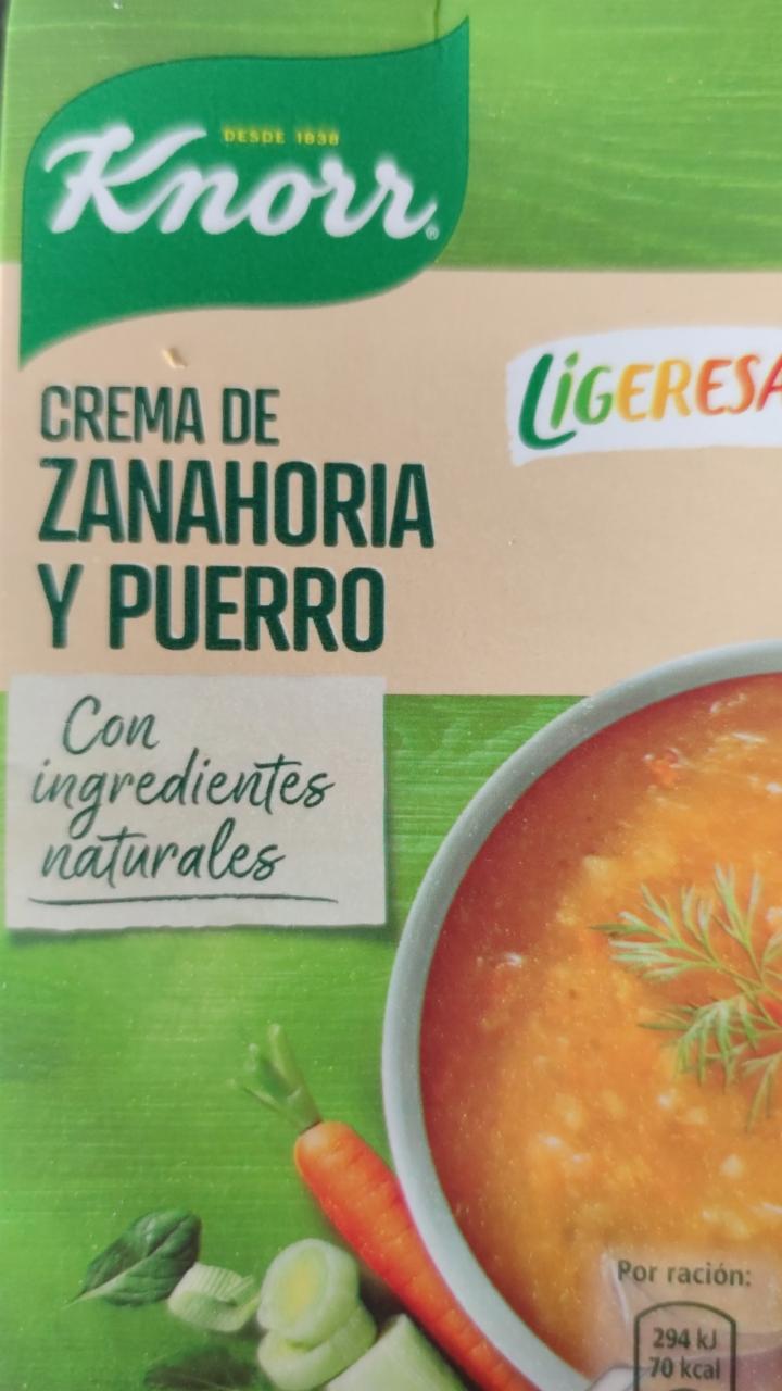 Fotografie - Crema de zanahoria y puerro Knorr