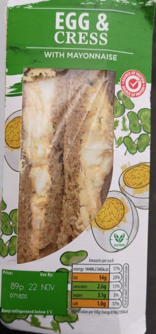 Fotografie - Egg & Cress with Mayonnaise Eat&Go