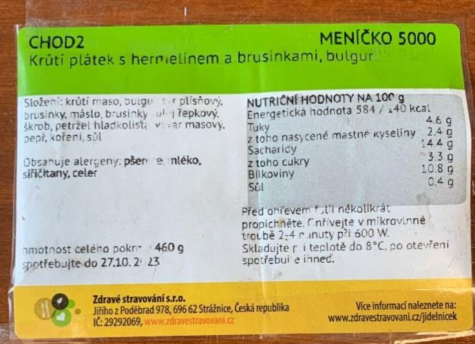 Fotografie - Krůtí plátek s hermelínem a brusinkami, bulgur Zdravé stravování