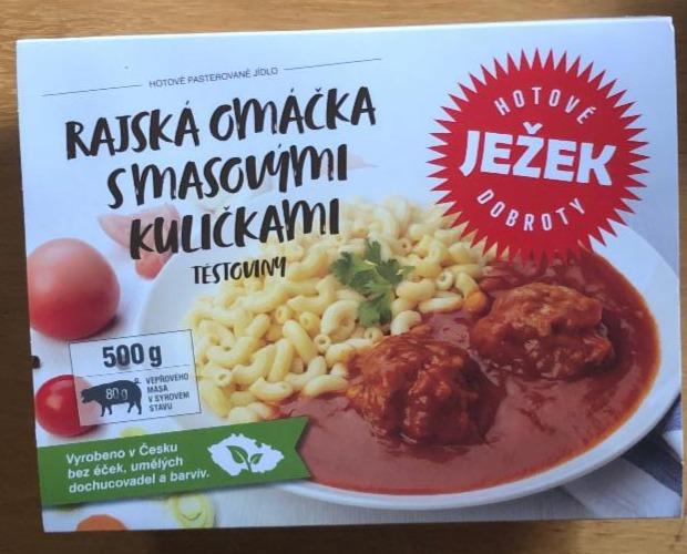 Fotografie - Rajská omáčka s masovými kuličkami, těstoviny Ježek
