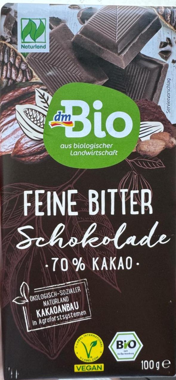 Fotografie - Feine Bitter schokolade 70% kakao dmBio