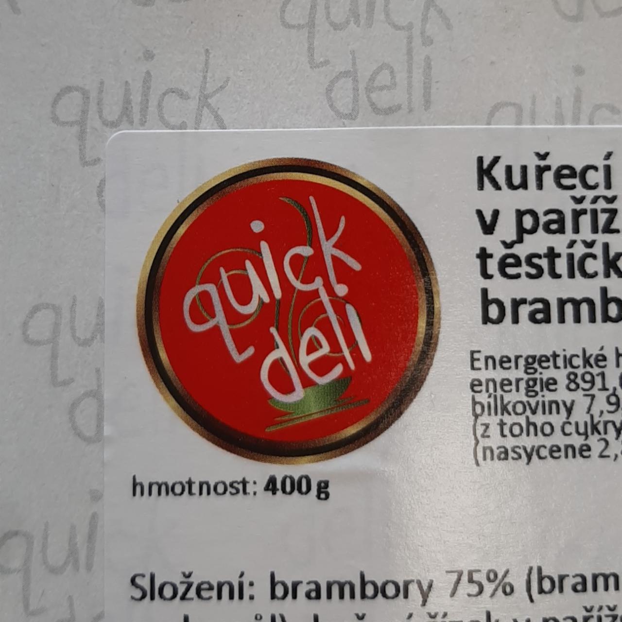 Fotografie - Kuřecí řízek v pařížském těstíčku, brambory Quick deli