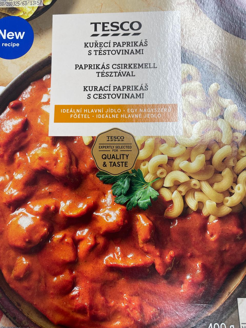 Fotografie - Kuřecí paprikáš s těstovinami Tesco