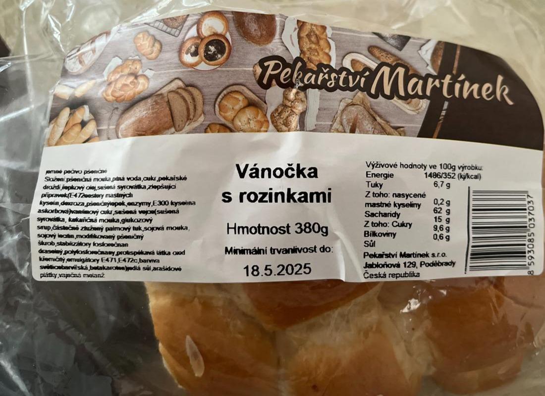 Fotografie - Vánočka s rozinkami Pekařství Martínek