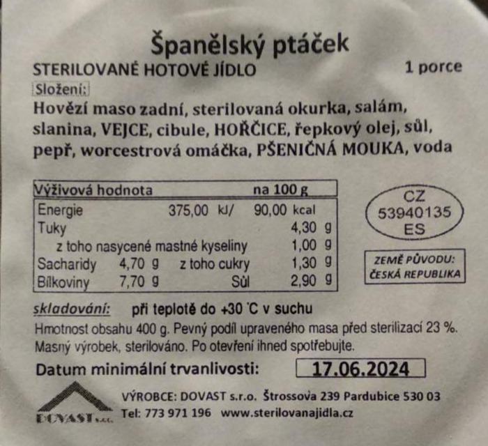 Fotografie - Španělský ptáček Dovast
