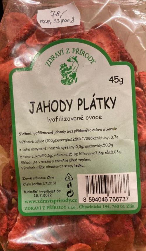 Fotografie - Jahody plátky lyofilizované Zdraví z přírody