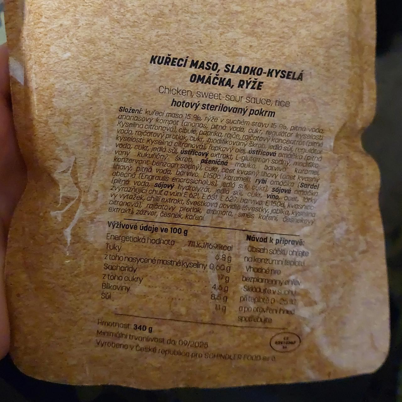 Fotografie - Kuřecí maso, sladko-kyselá omáčka, rýže Schindler Food