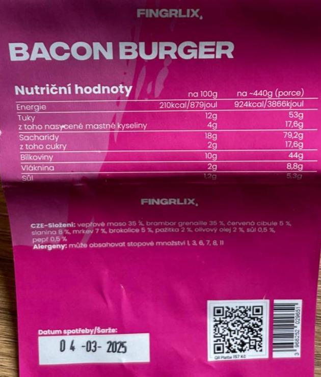 Fotografie - Bacon burger Fingrlix
