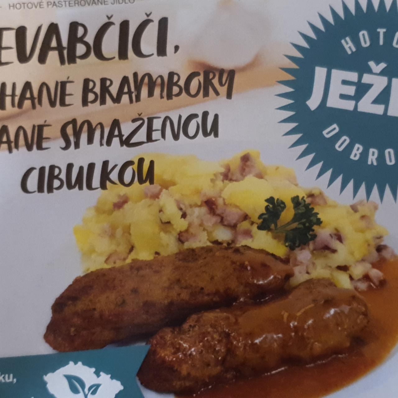 Fotografie - Čevabčiči, šťouchané brambory sypané smaženou cibulkou Hotové dobroty JEŽEK