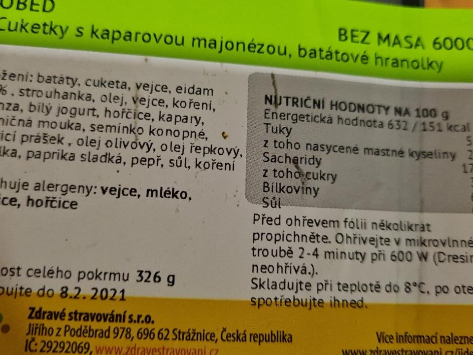 Fotografie - Cuketky s kaparovou majonézou, batátové hranolky Zdravé stravování