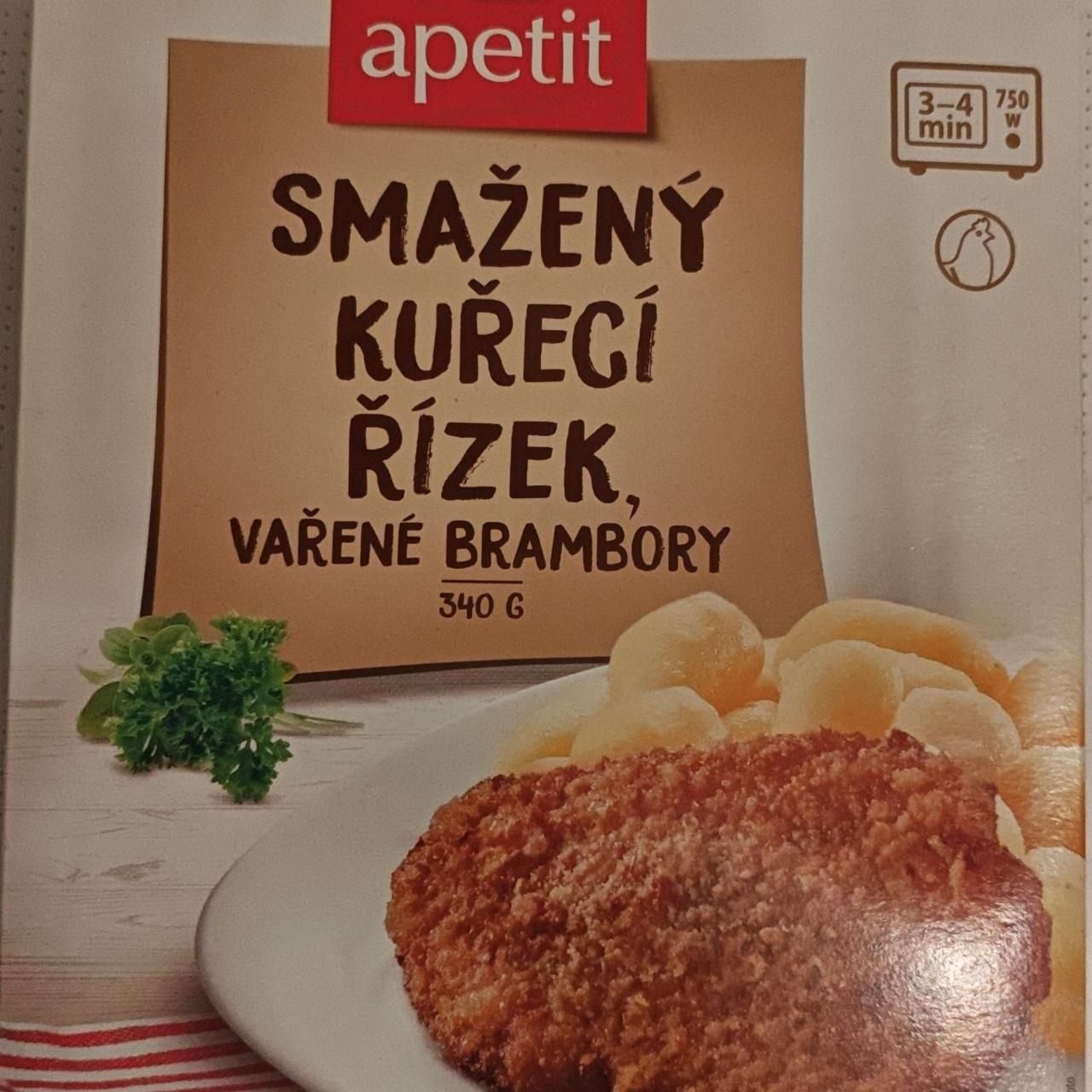 Fotografie - Smažený kuřecí řízek, vařené brambory Apetit