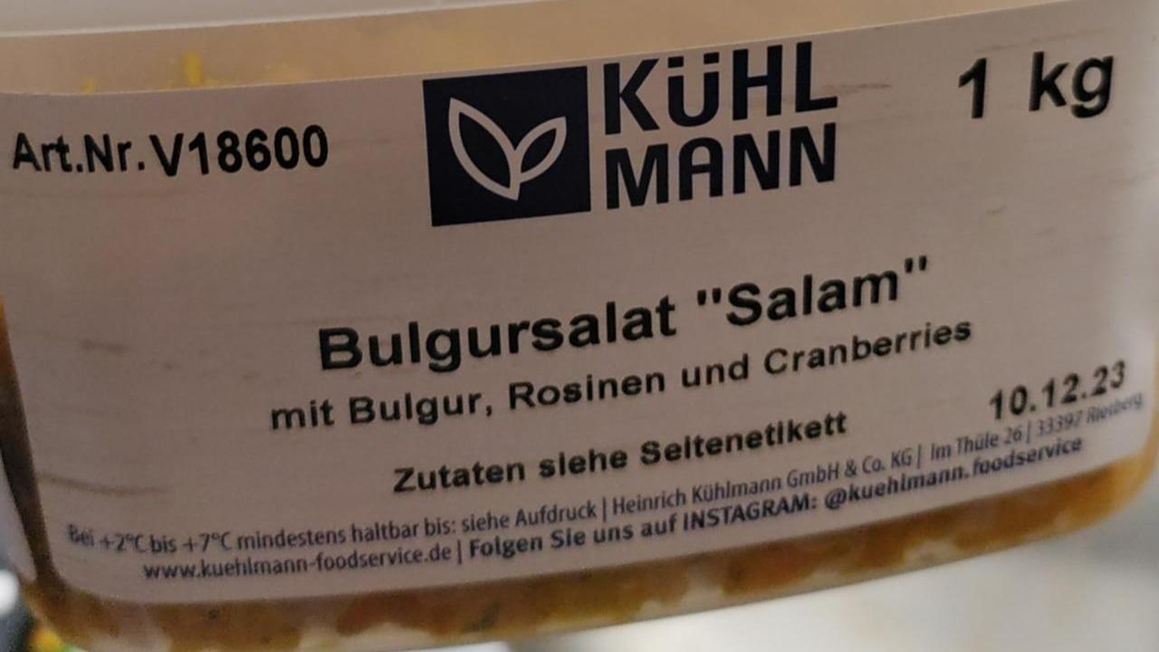 Fotografie - Bulgursalat Salam mit Bulgur, Rosinen und Cranberries KüHLMANN