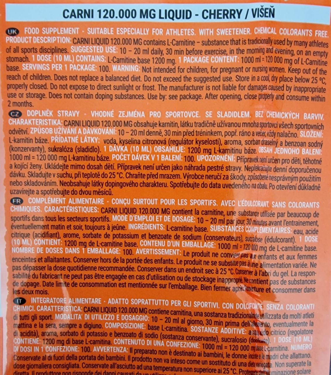 Fotografie - Carni Liquid 120000 mg