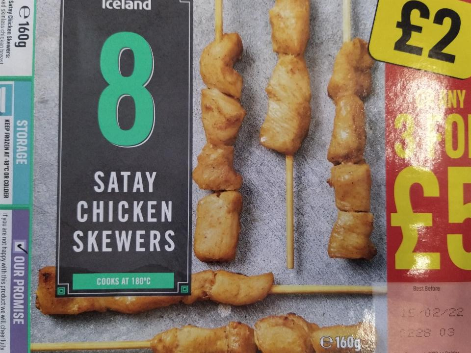 Fotografie - 8 Satay Chicken Skewers Iceland
